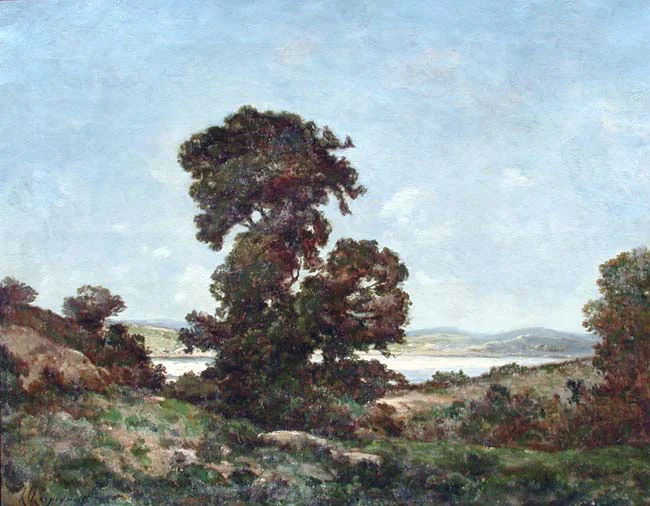 HENRI JOSEPH HARPIGNIES A River Landscape Oil on canvas 25½ x 32 inches (64.8 x 81.3 cm.) SOLD