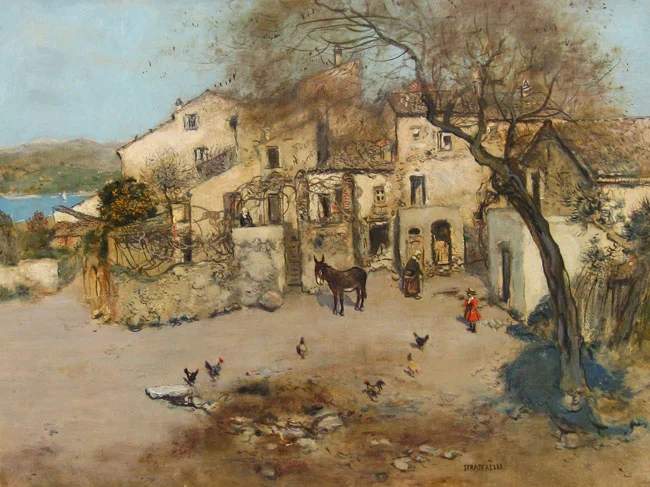 JEAN-FRANÇOIS RAFFAËLLI A Mediterranean Courtyard Oil on board 26 x 34 inches (66 x 86.3 cm.) SOLD