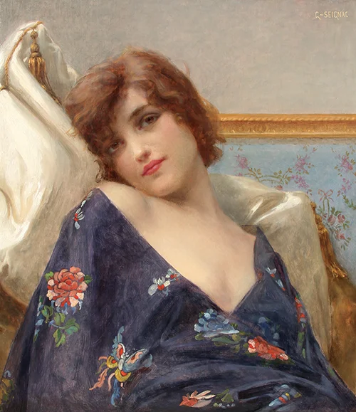 GUILLAUME SEIGNAC Indolence Oil on canvas 24 x 21 inches (61 x 53.2 cm) SOLD