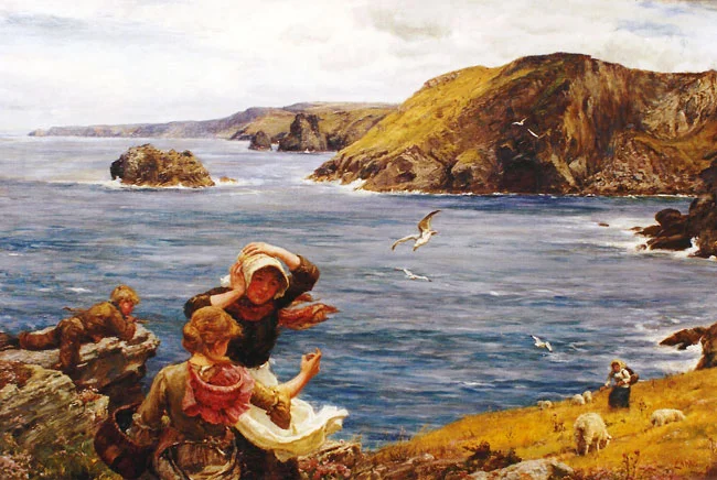 SIR ERNEST WATERLOW Breezy Tintagel, Cornwall (1884) Oil on canvas 24 x 36 inches (61 x 91.4 cm) SOLD