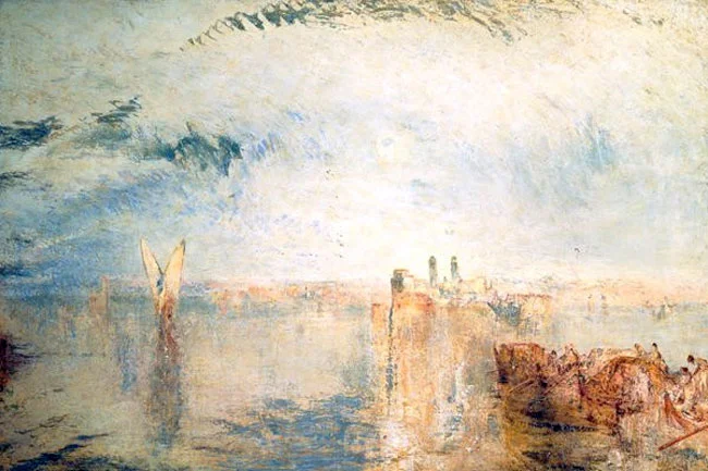 JOSEPH MALLORD WILLIAM TURNER Venice, Morning - Returning from the Ball, St. Martha (1845) Oil on canvas 24 x 36 inches (61 x 91.4 cm) SOLD