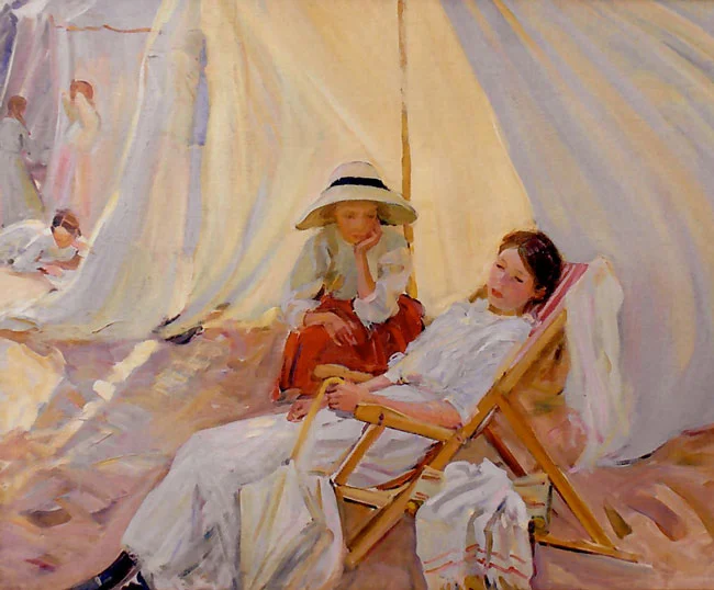 DOROTHEA SHARP Marcella Smith at the Beach, Languedoc, South of France (c. 1912) Oil on canvas 30½ x 38 inches (77.5 x 96.5 cm) SOLD