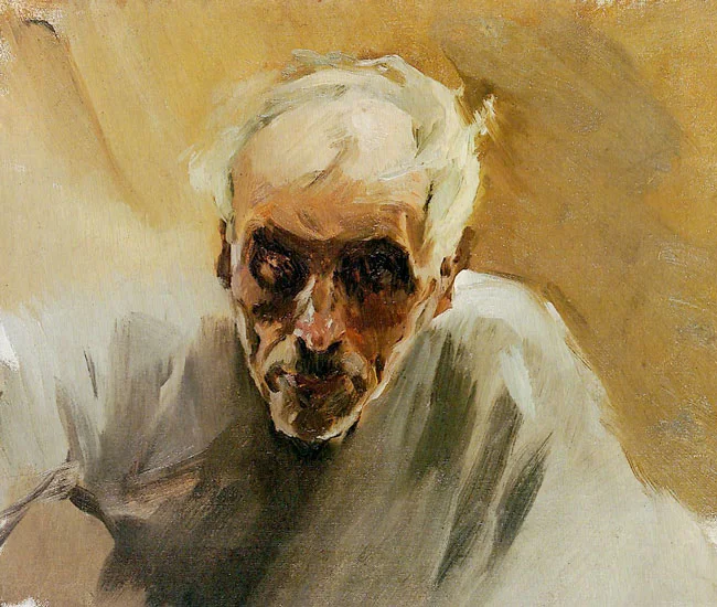 JOAQUÍN SOROLLA Y BASTIDA Cabeza de un Viejo Pescador (c.1897) Oil on canvas 17 x 19¾ inches (43 x 50 cm) SOLD