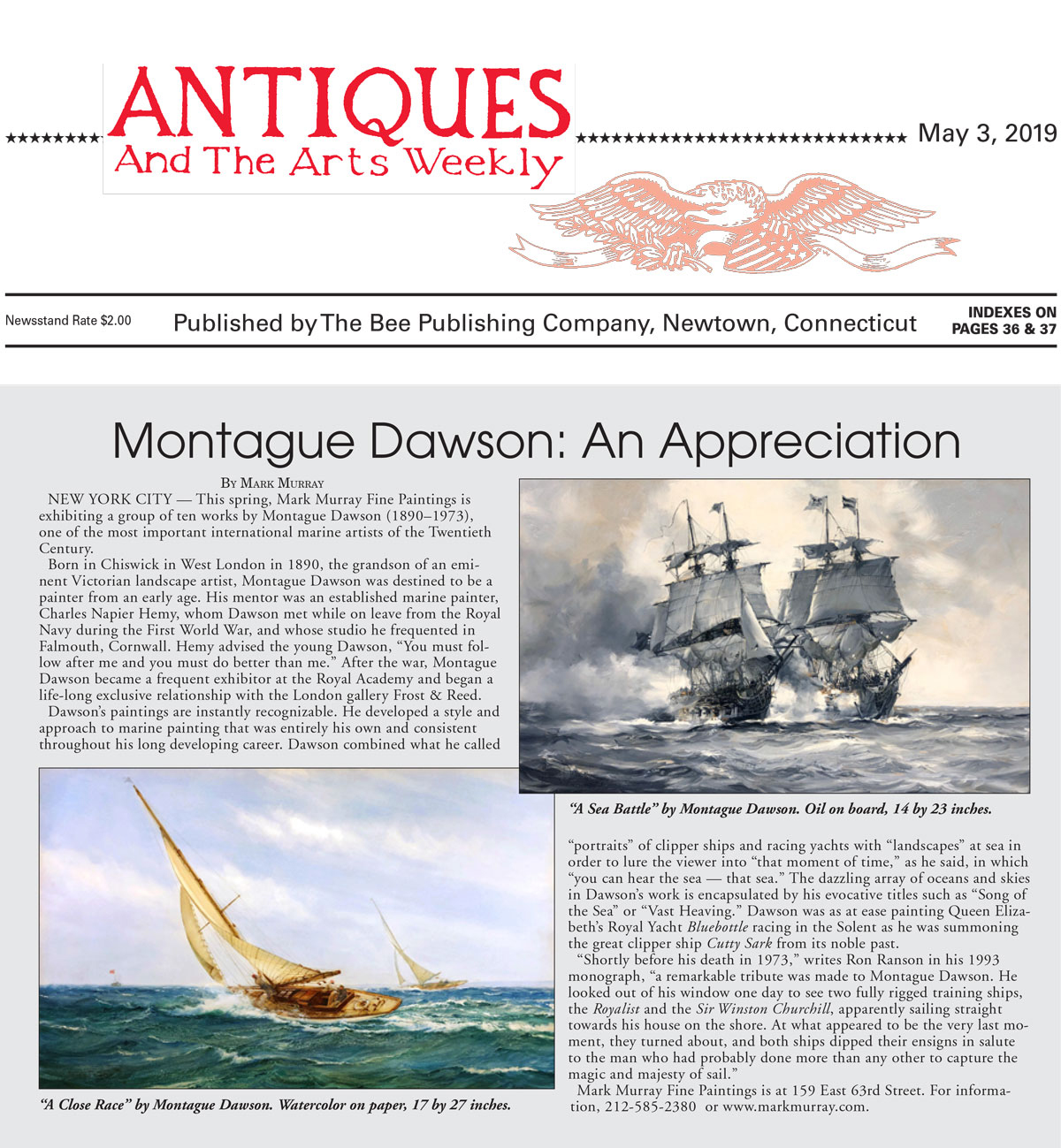 Antiques and Arts Weekly - Montague Dawson