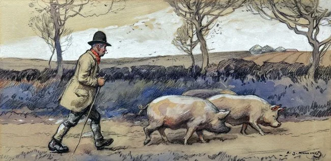 Sir Alfred Munnings | The Pig Drover
