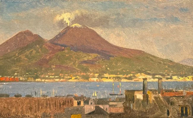 George Yewell | Henry Bay of Naples with Vesuvius
