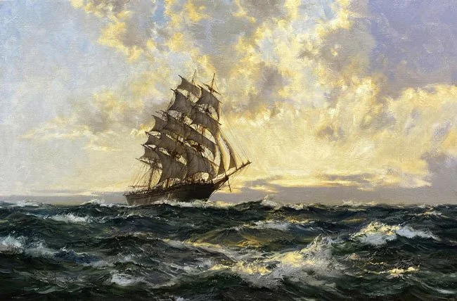 Montague Dawson | Flicker in Gold