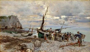 Boldini Fishing Boats Etretat Clark Institute