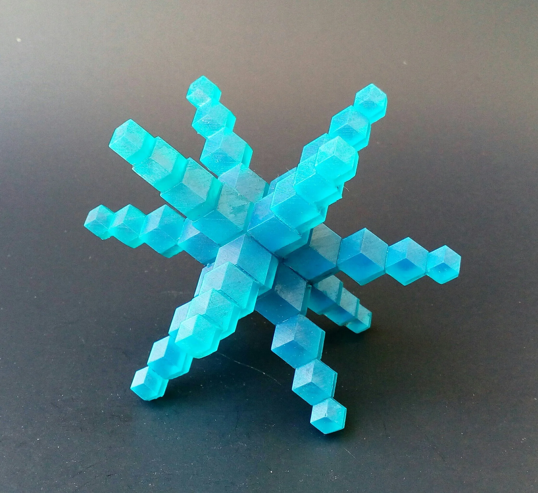 Blue Rhombic Dodecahedron Star 