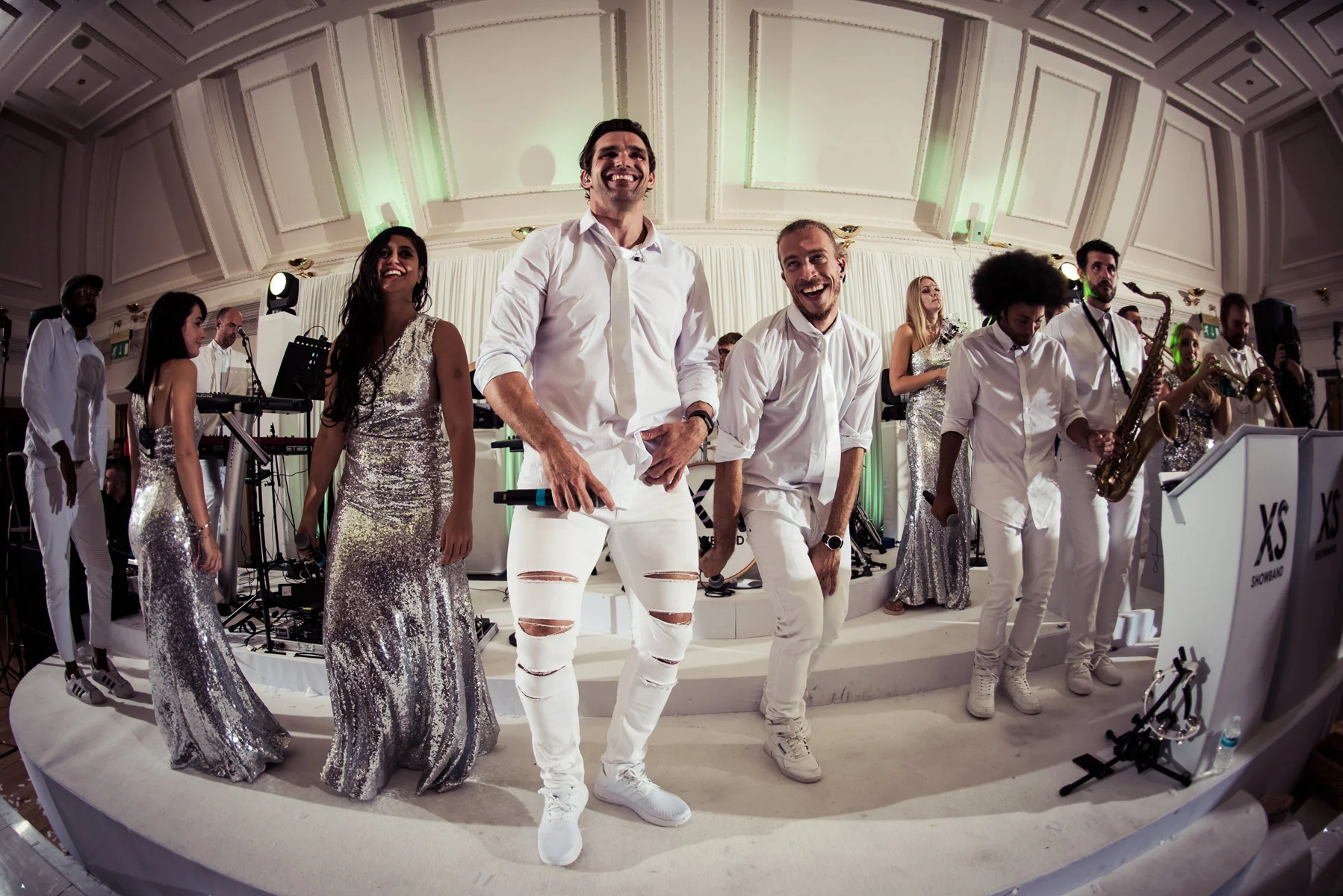 Band Performing in Whites