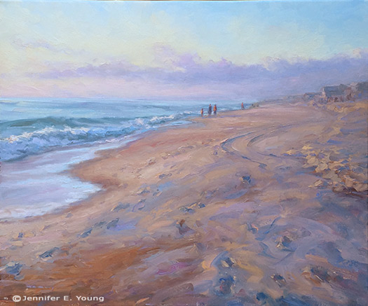 "Sunrise Stroll", Oil on linen, 20x24"