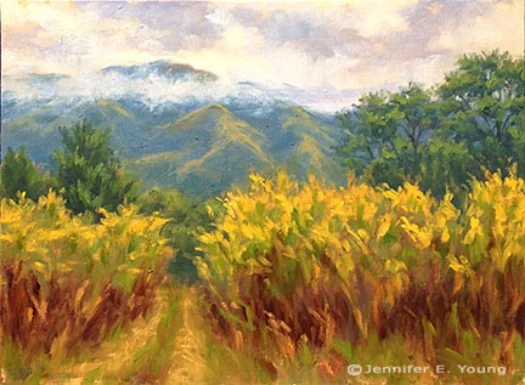"Morning in Gray and Gold", Oil on linen, 12x16"