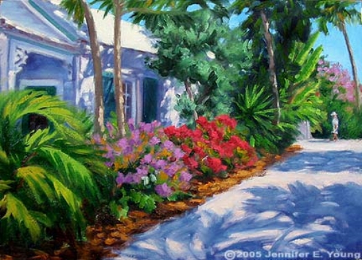 "The Shaded Alley", Oil on canvas, 12x16"