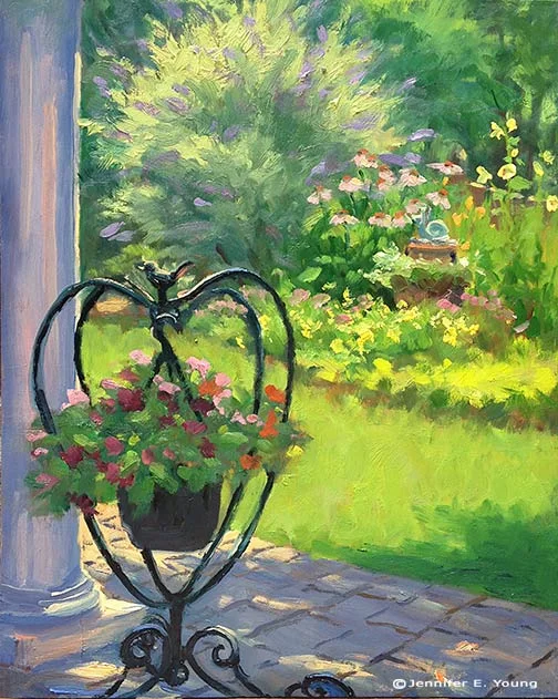 "Patio View, Midday" 10x8" Jennifer Young