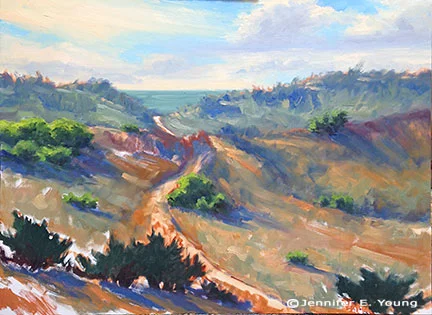 Work in progress landscape painting by Jennifer E. Young