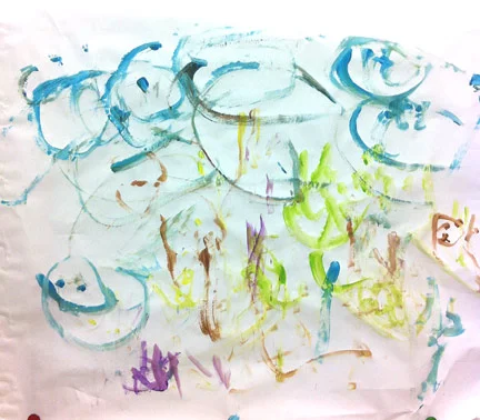 "Happy Faces", by 2 year old Eva