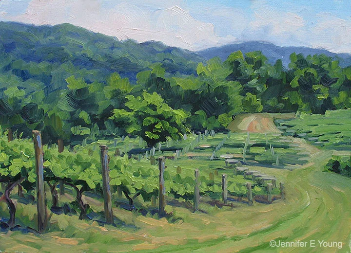 "Vineyard Patterns", Oil on Canvas, 12x16"