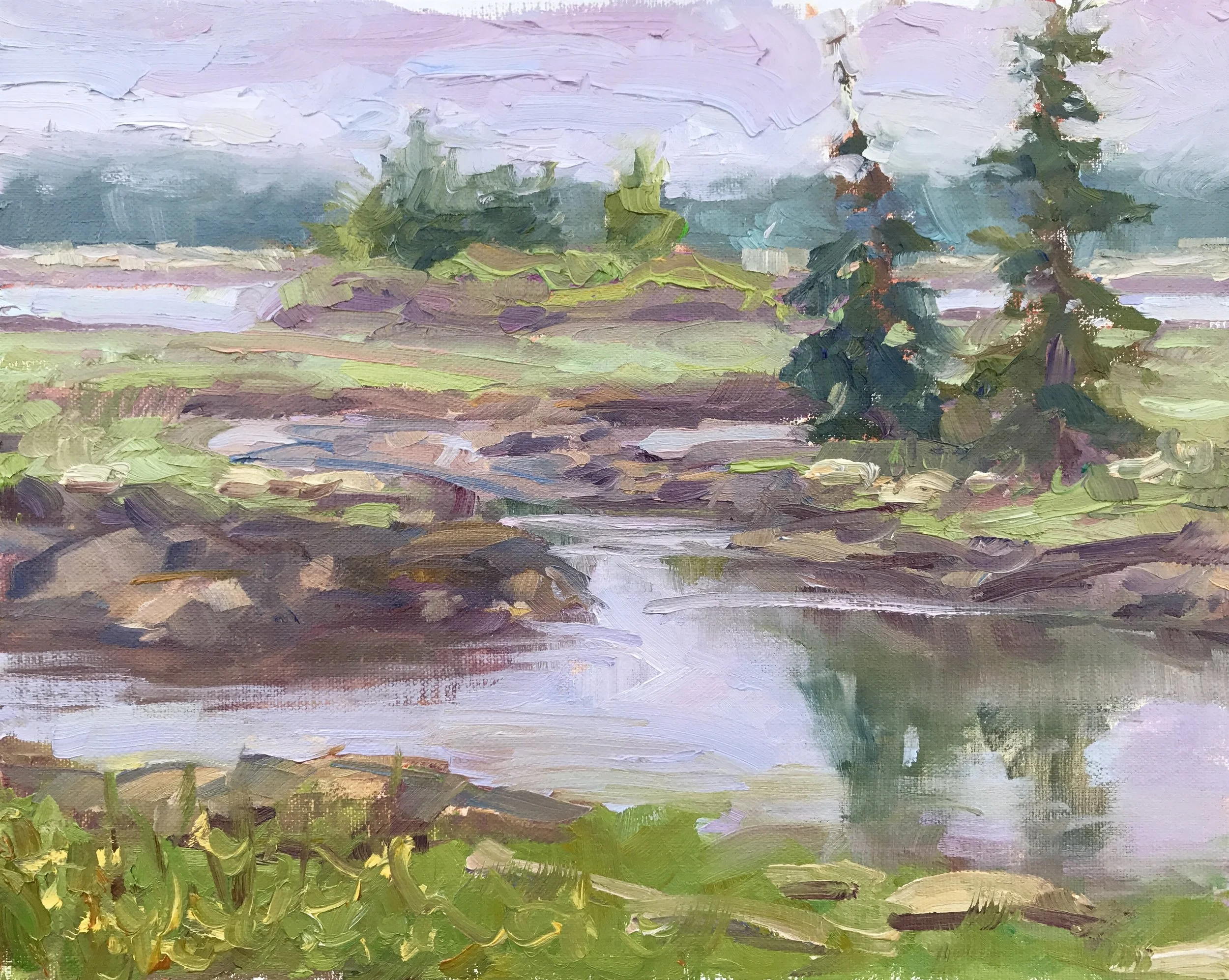 "Island Fog", Oil on linen, 8x10"