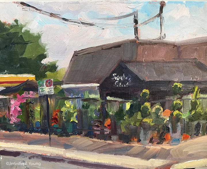 "Corner Color", Oil on linen, 8x10"