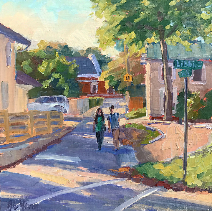 "I'll Walk You Home", Oil on linen, 12x12"