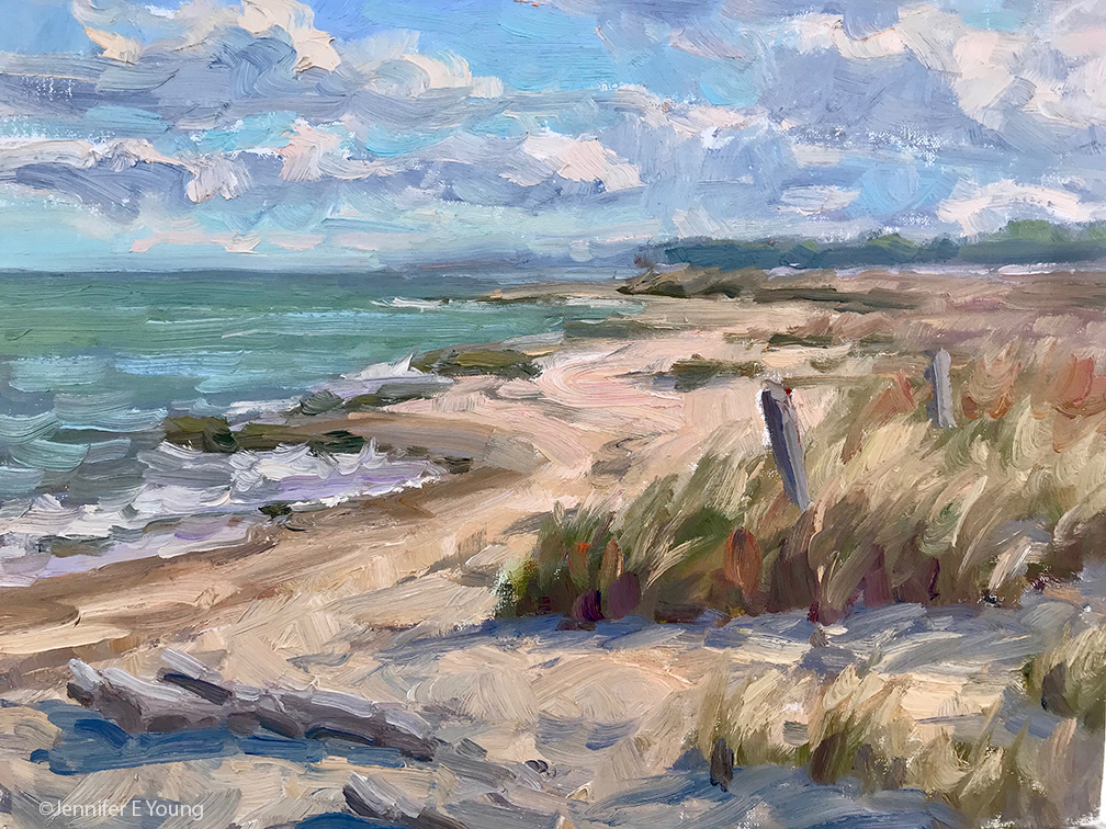"Afternoon at Hughlett Point", oil on linen, 11x14"