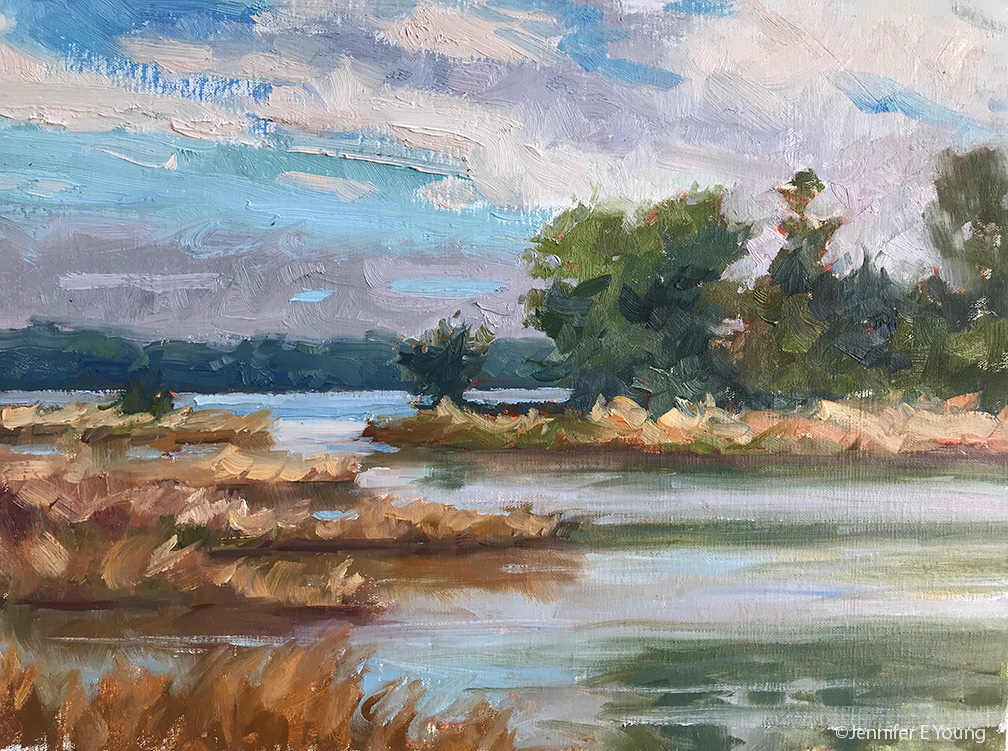 "Wind on the Marsh", Oil on linen, 12x16"