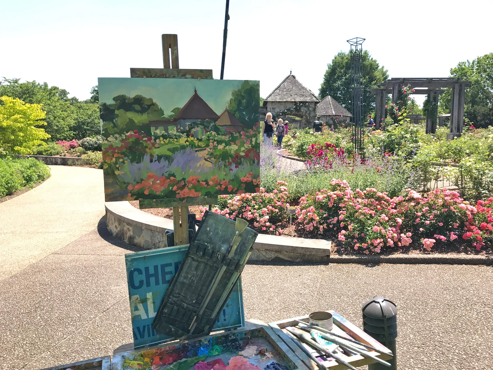 Work in progress, 12x16”, painted during National Public Garden Week at Lewis Ginter Botanical Gardens