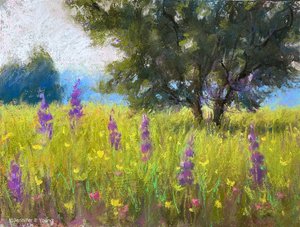 Blue Ridge Rise, Soft Pastel on Prepared Surface, 6x9 — Jennifer Young  Fine Art