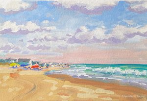 Coastal Colors original gouache watercolor painting by artist Jennifer E  Young — Jennifer Young Fine Art