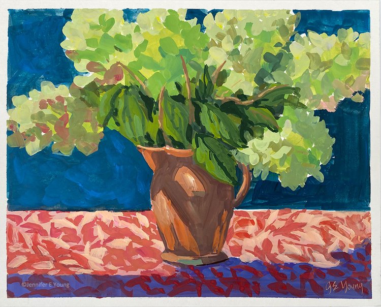 Limelights- Original gouache still life floral painting by Jennifer Young  — Jennifer Young Fine Art