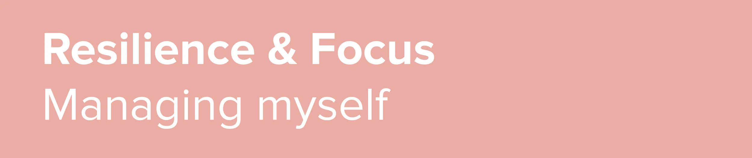 Managing your time and juggling workloads is a difficult task. Learn how to manage yourself - your resilience, your time, your focus to ensure sustainable peak performance. 