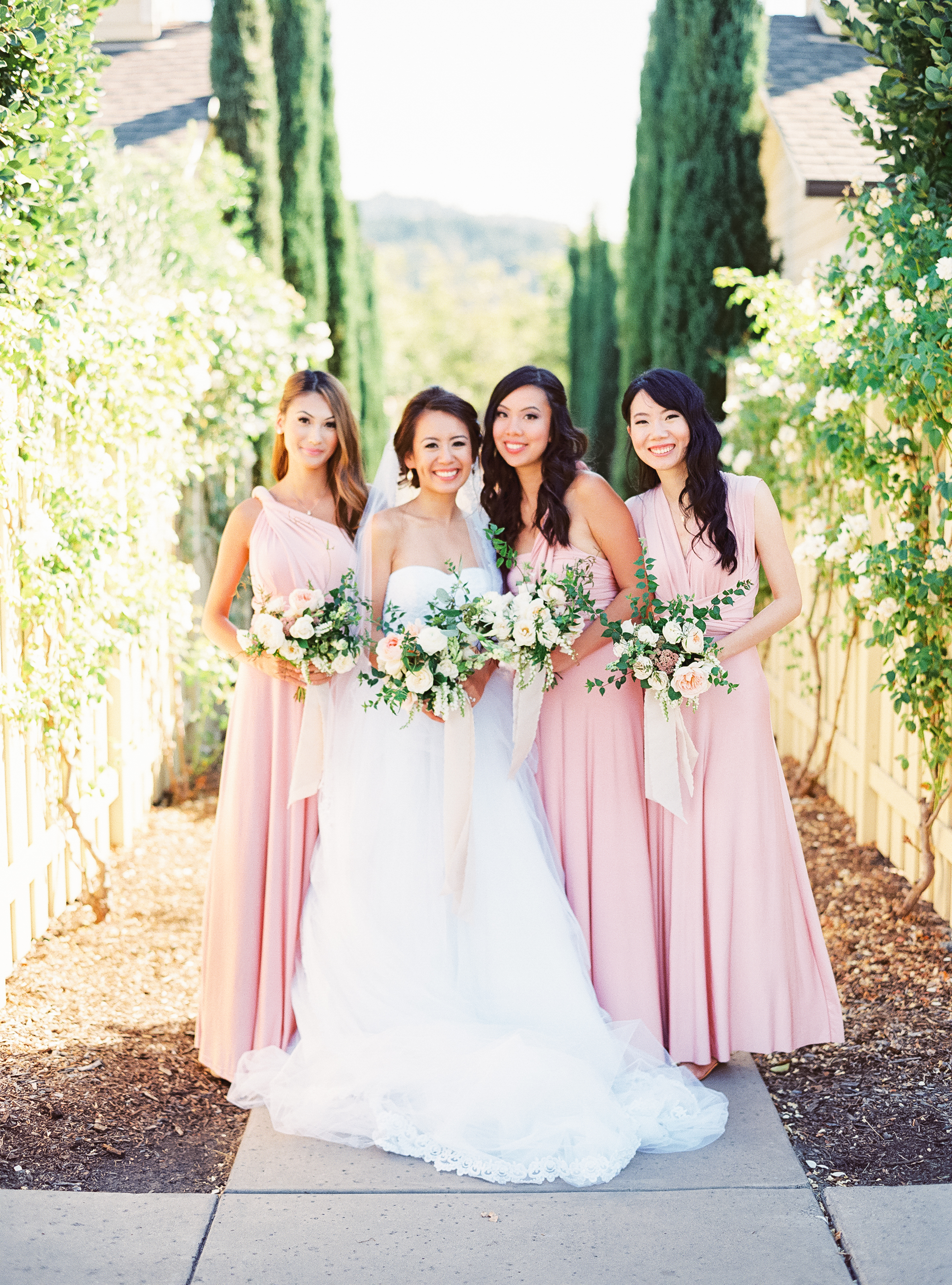 Napa Valley Wedding | Michele Beckwith | Chinese Wedding | Vineyard Wedding | Fine Art Wedding Blog | Joy Wed | Blush Bridesmaids Dress | Organic Wedding Bouquet