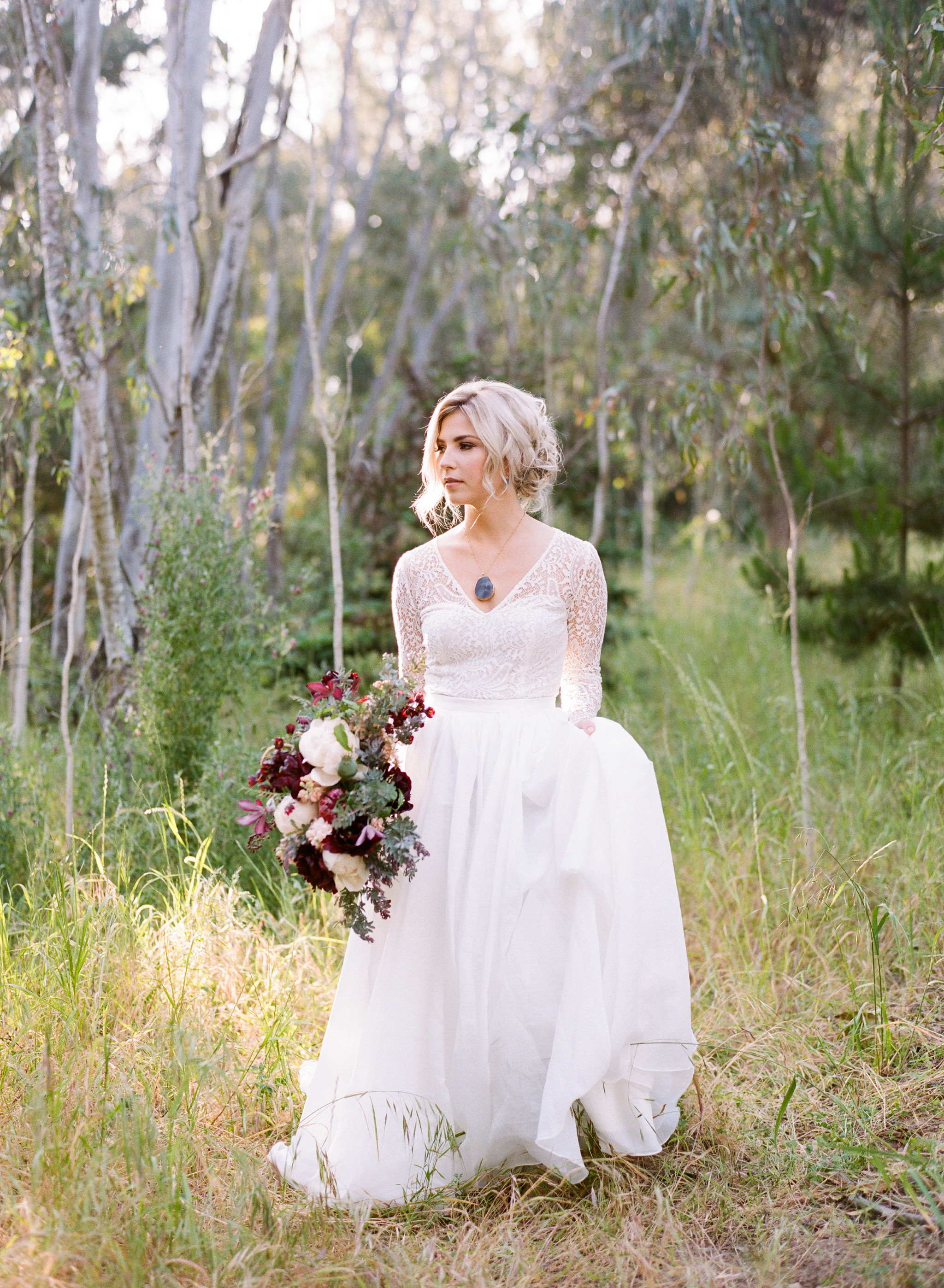 Ellwood Bluffs Bridal Session | California Photographer | Wedding Inspiration | Taken by Sarah | Burgundy Bridal Bouquet | Ethereal Bride | Joy Wed | Fine Art Wedding