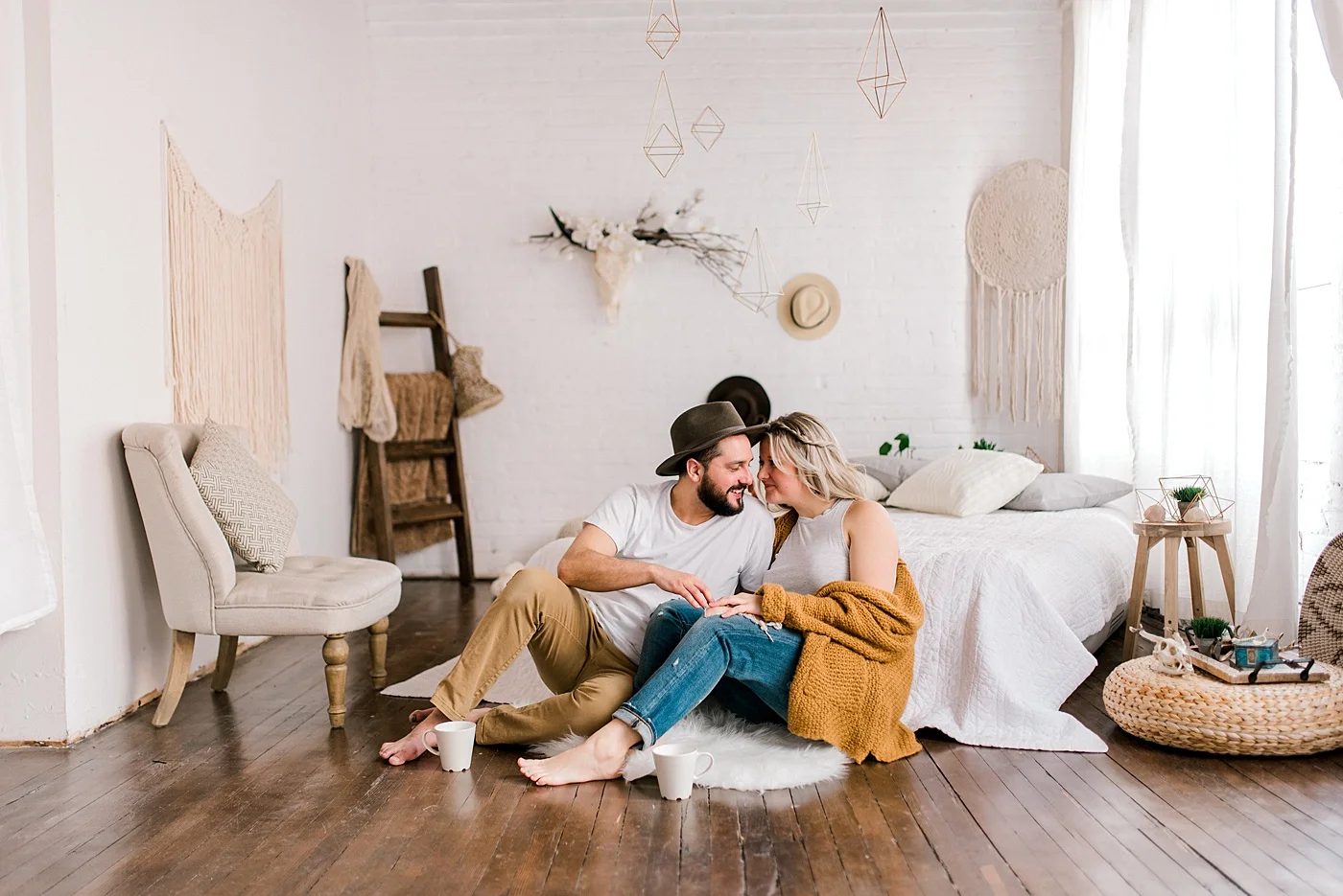 Bohemian In-Home Engagement | Barbara Rahal Photography | Edmonton Wedding Photographer | Joy Wed | Canadian Wedding Blog | Canmore Wedding Planner | Stacey Foley Design