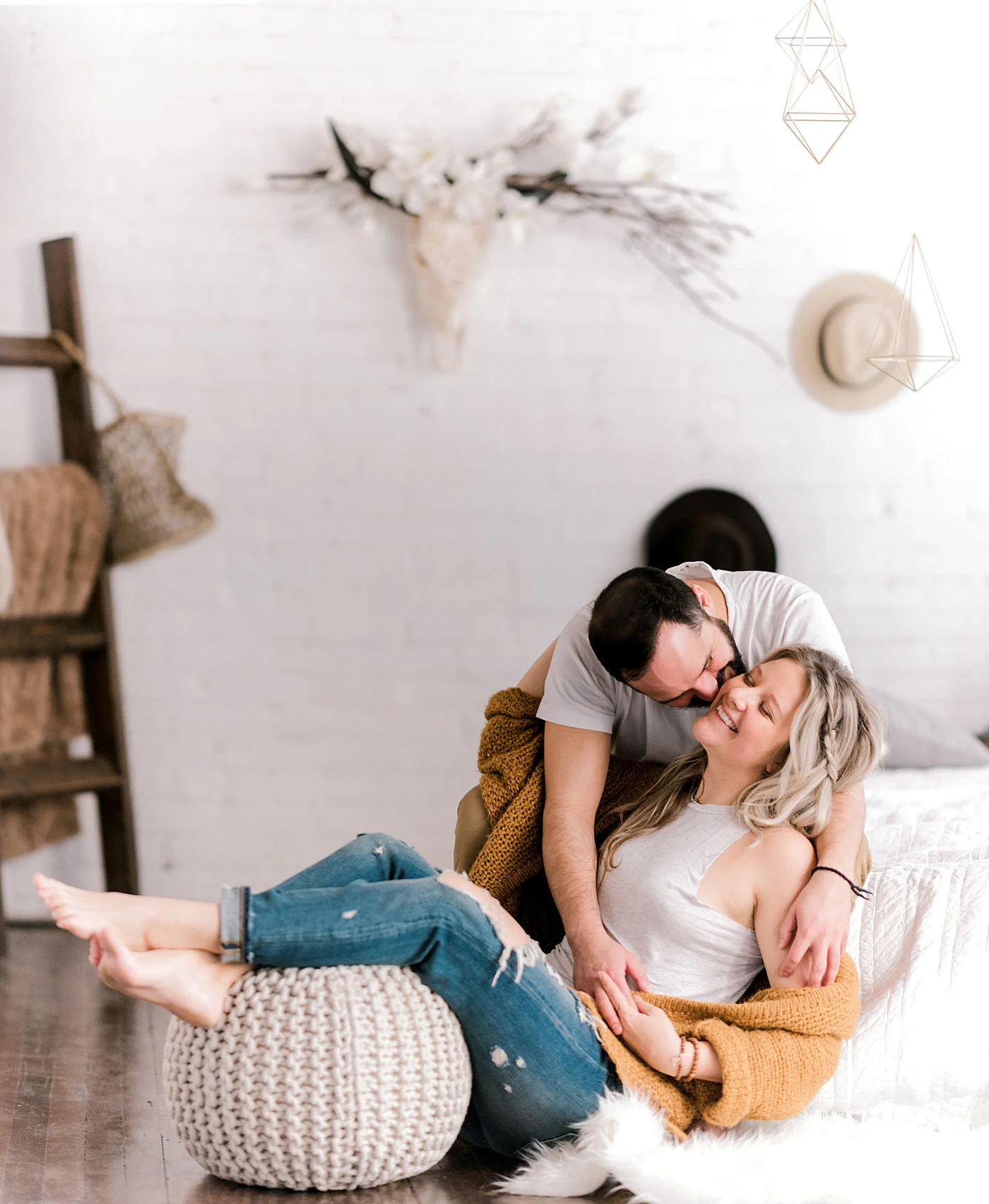 Bohemian In-Home Engagement | Barbara Rahal Photography | Edmonton Wedding Photographer | Joy Wed | Canadian Wedding Blog | Canmore Wedding Planner | Stacey Foley Design