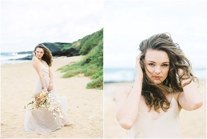 Hawaiian Bridal Inspiration | Hawaiian Wedding | Hawaiian Photographer | Beach Wedding | Sheri McMahon Photography | Joy Wed | Canadian Wedding Blog | Fine Art Wedding Blog | Neutral Wedding