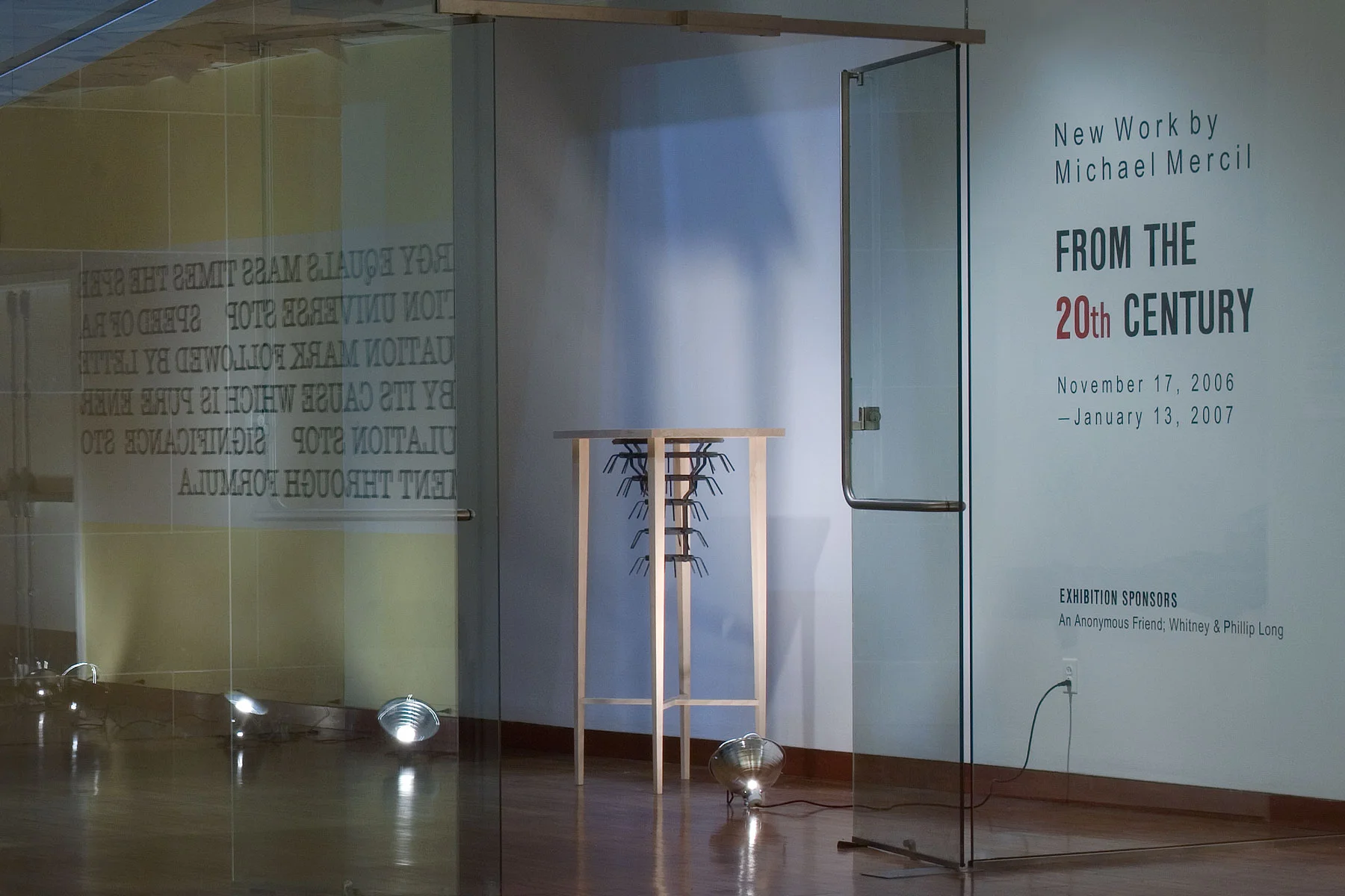 Exhibition view lower gallery entrance