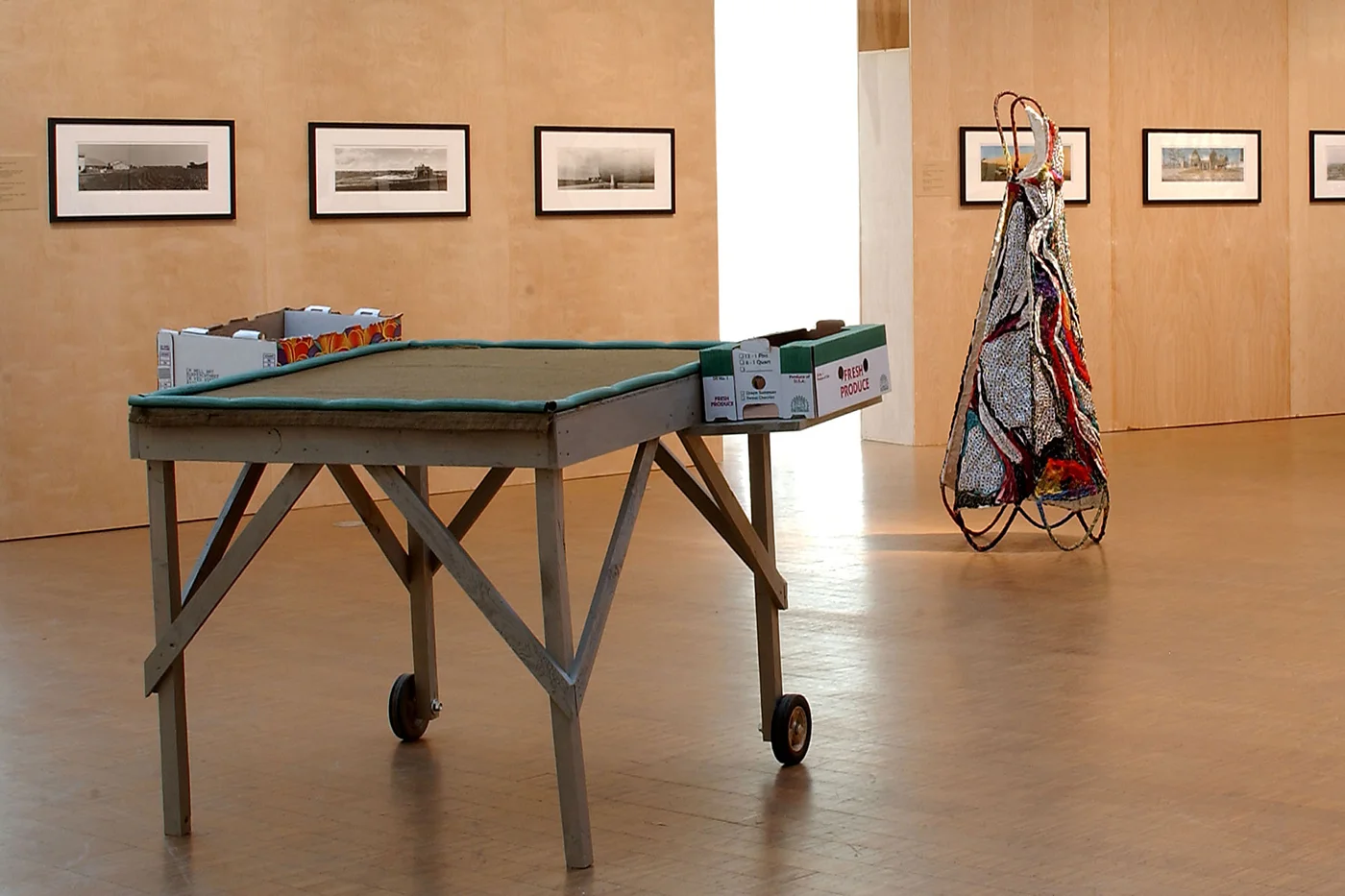 Oregon sorting table 2003 mixed media, 38 x 58 x 42 inches