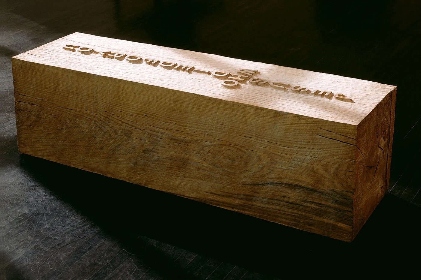 WHO 2003 carved white oak 22 x 72 x 22 inches