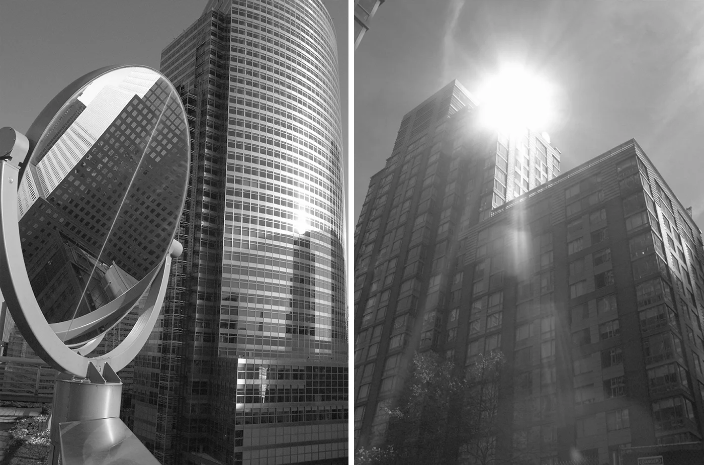 Heliostats atop residential tower