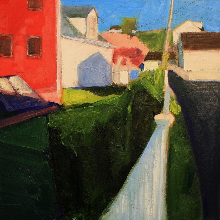 Pete Hocking, Good Fences no. 5 , oil on canvas, 24 x 24 in