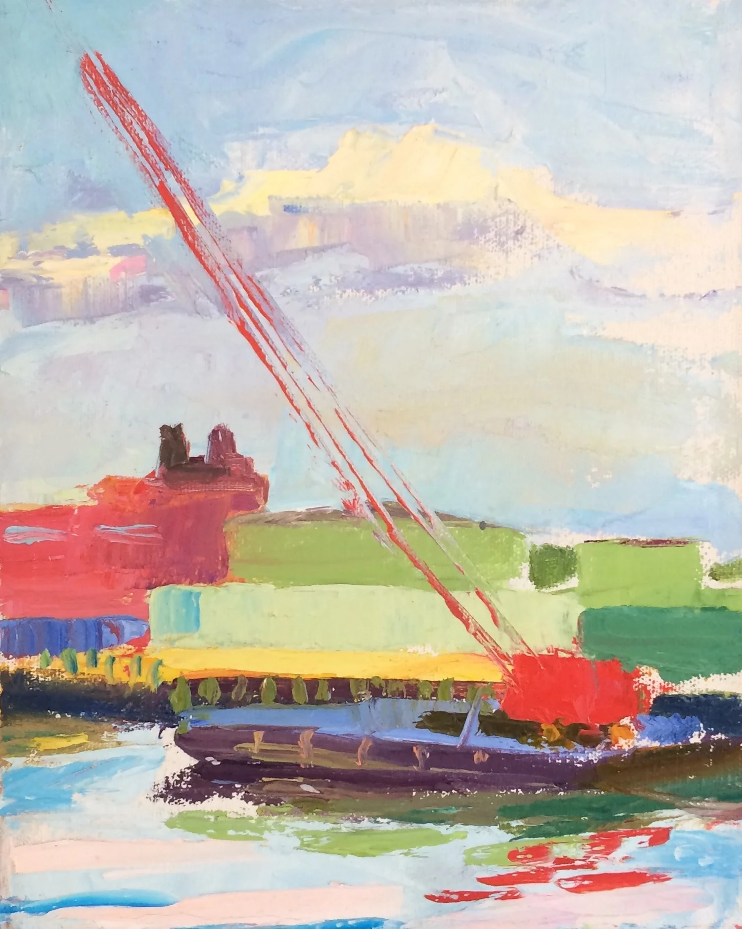 Crane in Boston Harbor