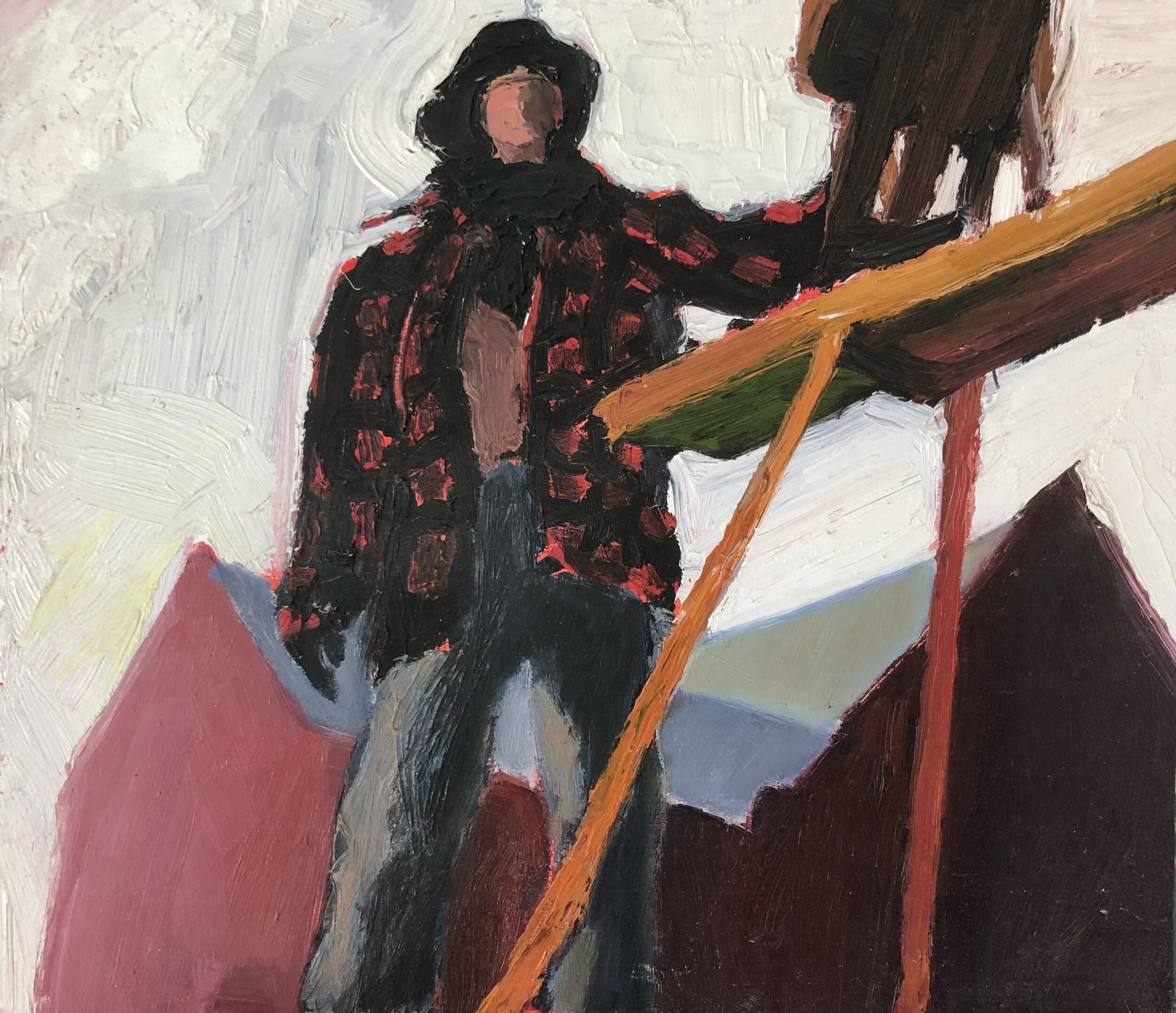 Liz Carney - Self Portrait in Red and Black Jacket