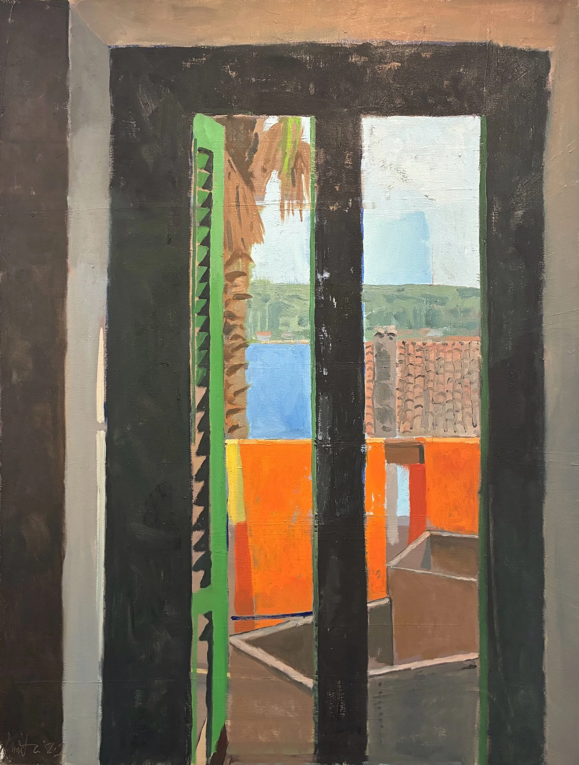 Orange Towels Through Window