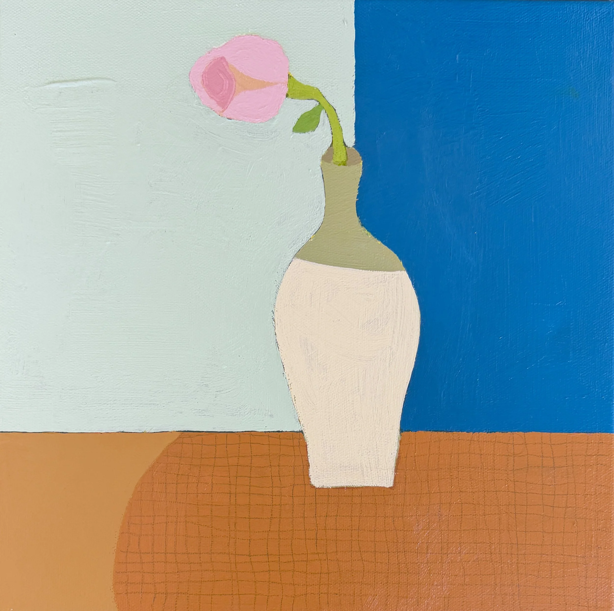 Two Toned Vessel with Pink Flower