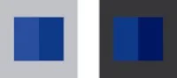 The darker blue rectangle on the left is the exact same color saturation, hue and luminance, as the lighter blue rectangle on the right. These phenomena underline the importance of controlled ambient lighting in the telecine suite.