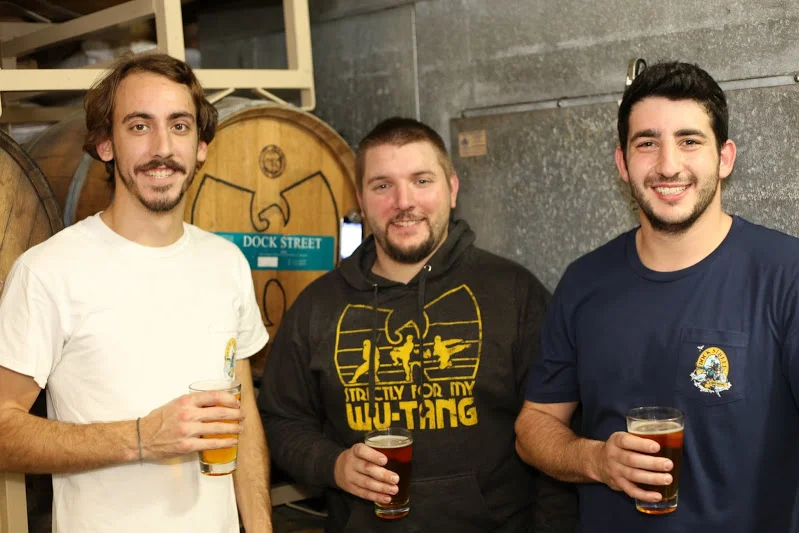 Assistant brewer Mark Russell, Head Brewer Vince Desrosiers, Assistant Brewer Sasha Certo-Ware. Photograph by Stephen Lyford .