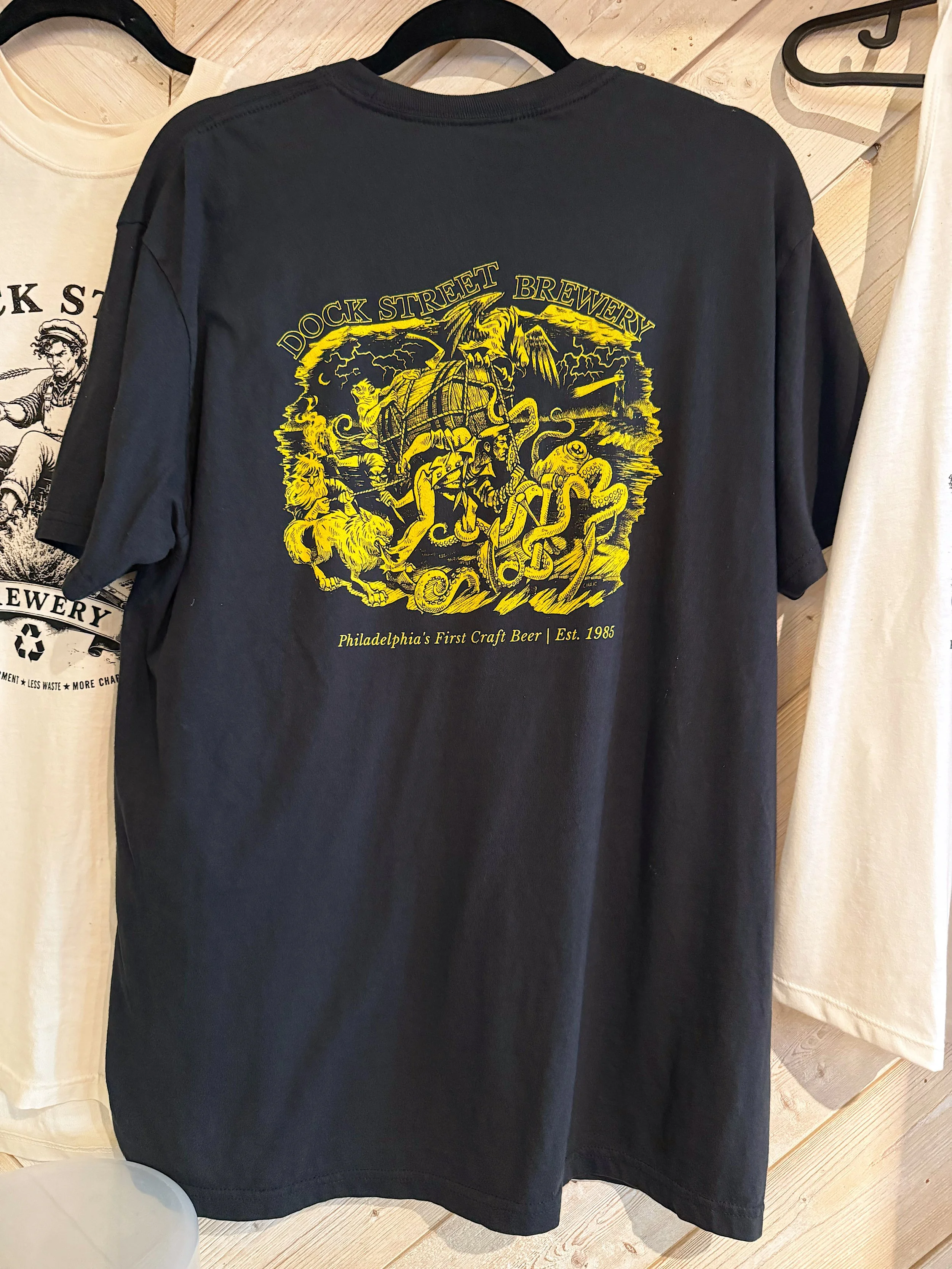 dock street logo tee black yellow back.JPG