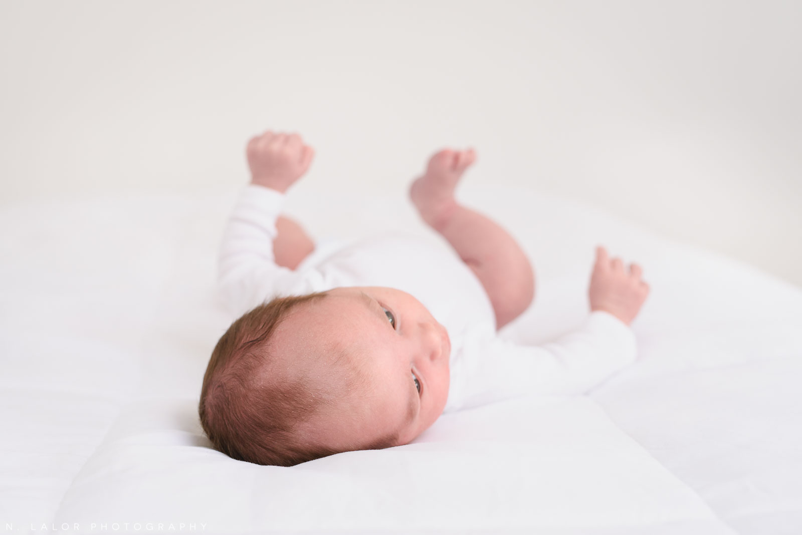 Simple baby studio portrait. Newborn photo session by N. Lalor Photography. Greenwich, Connecticut.