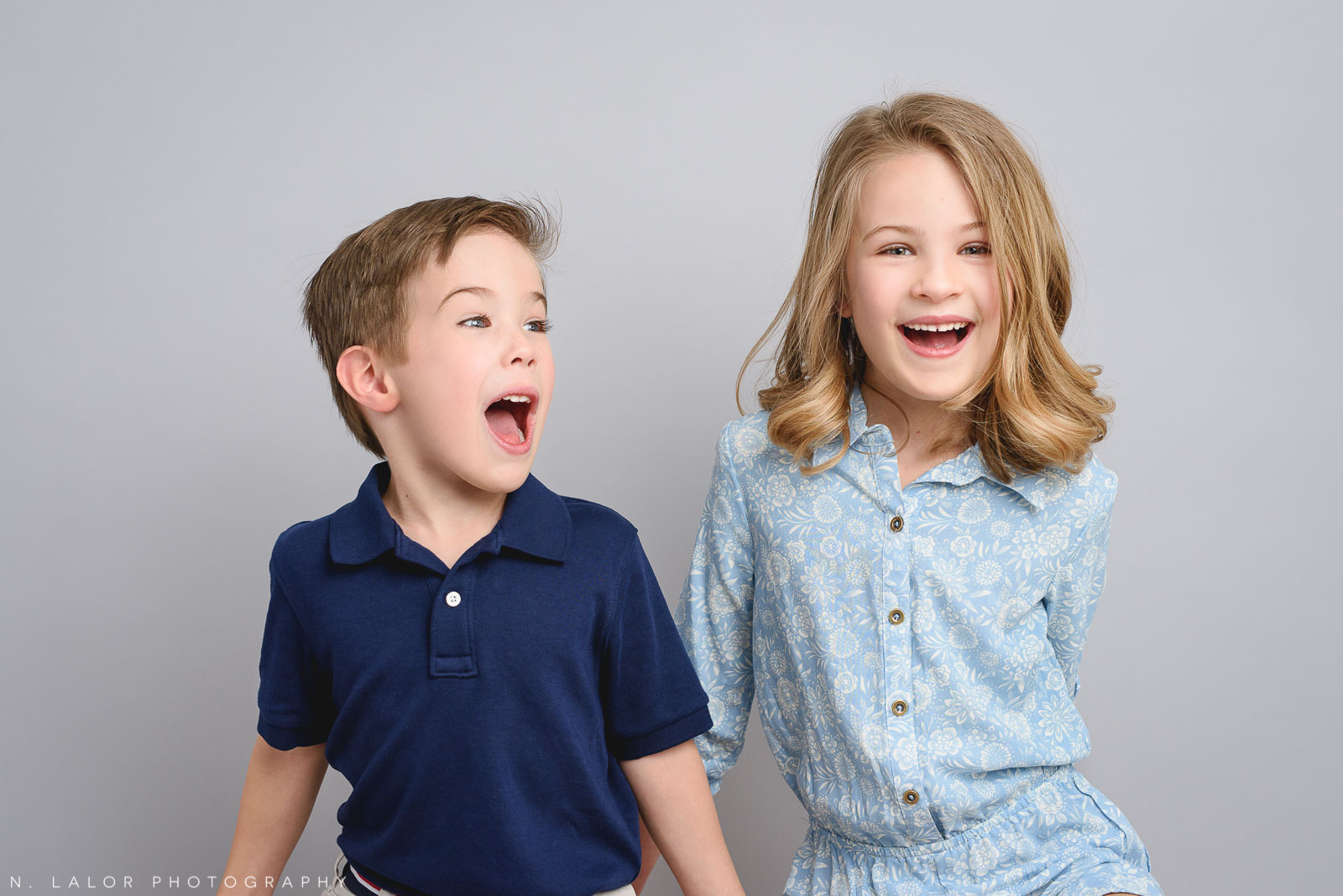 Kids! Studio family photoshoot with N. Lalor Photography in Riverside, Connecticut.